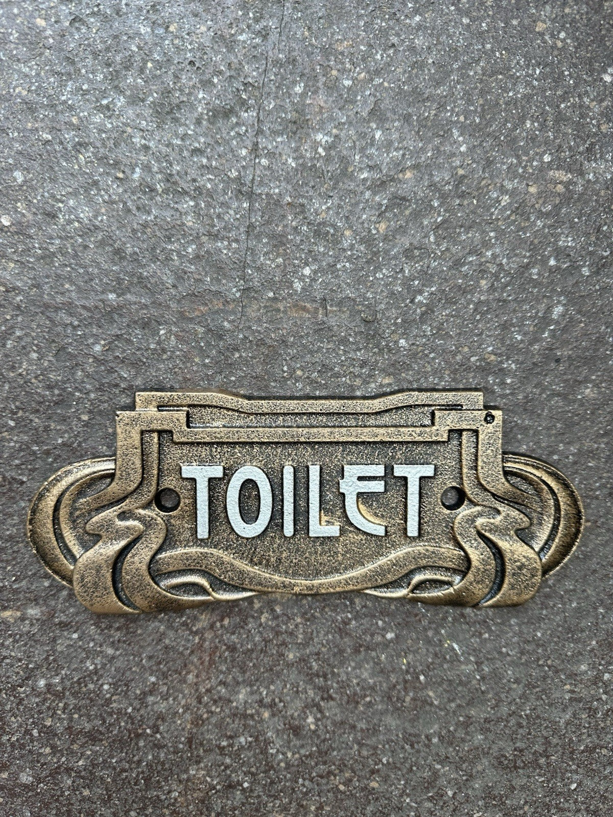 Toilet Sign Art Deco Style Cast Iron 