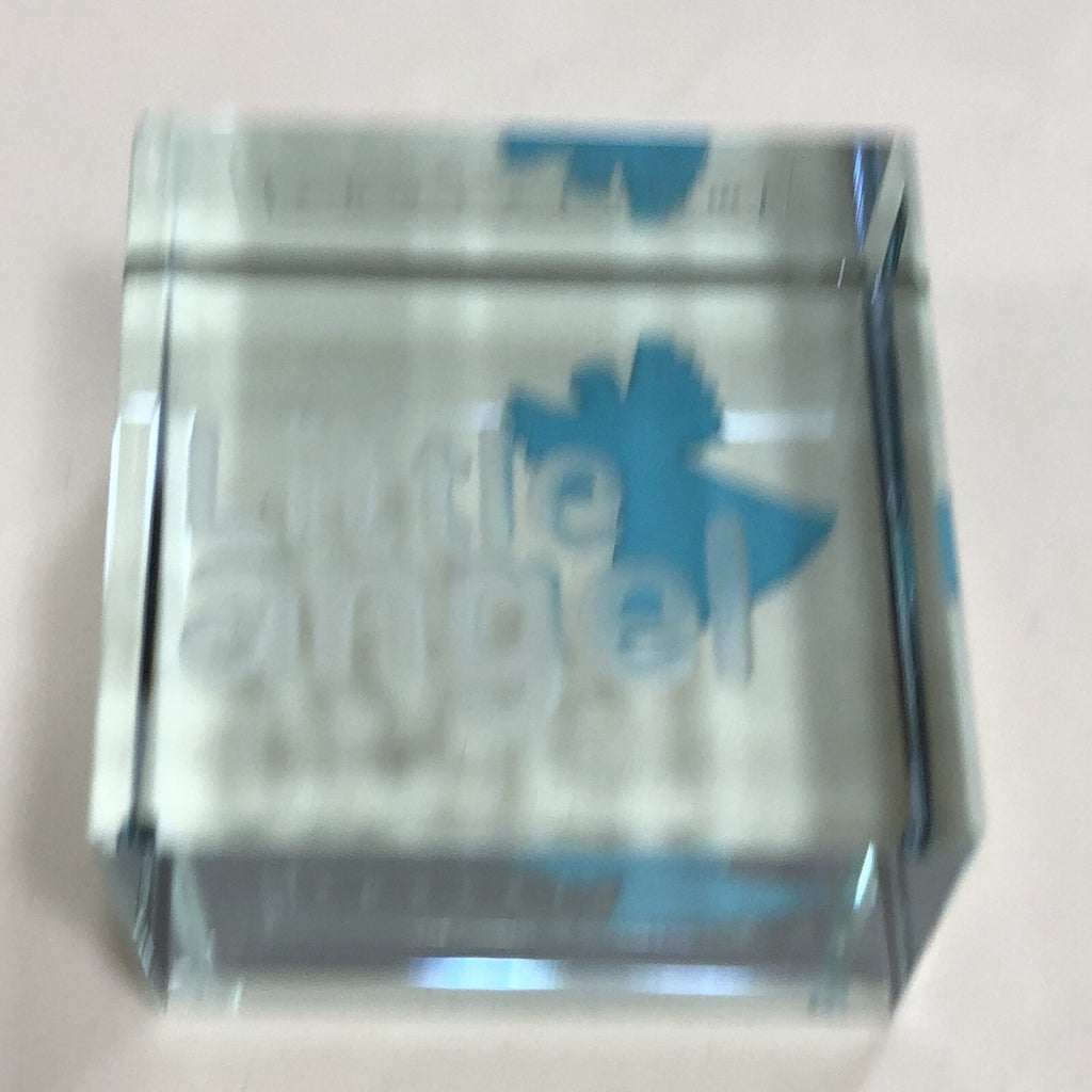 Spaceform Text Token Cube Little Angel Blue