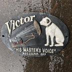 Victor His Masters Voice Cast Iron Sign
