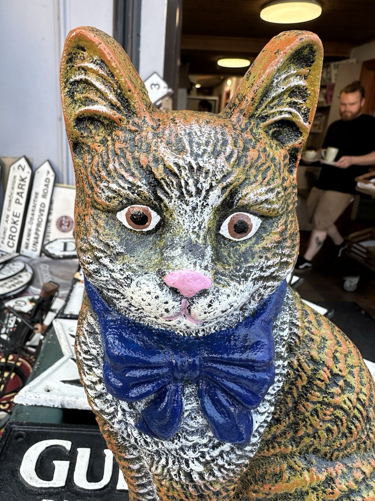 cast iron cat door stop