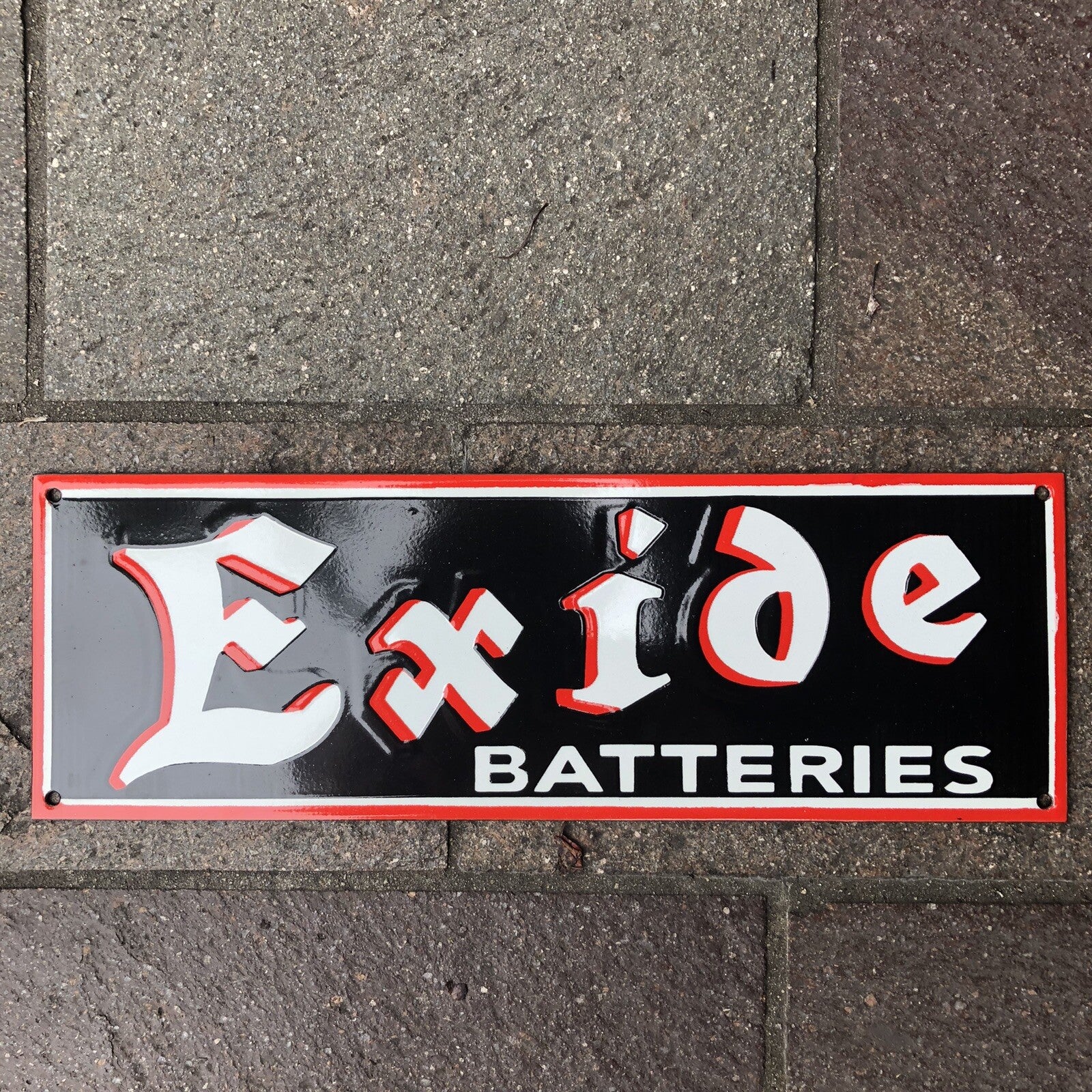 Exide Batteries Enamel Sign