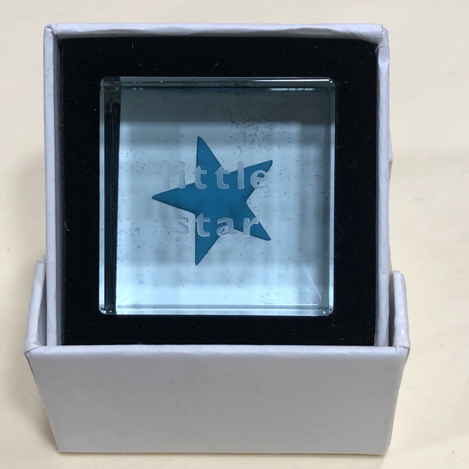 Spaceform Text Token Cube Little Star Blue