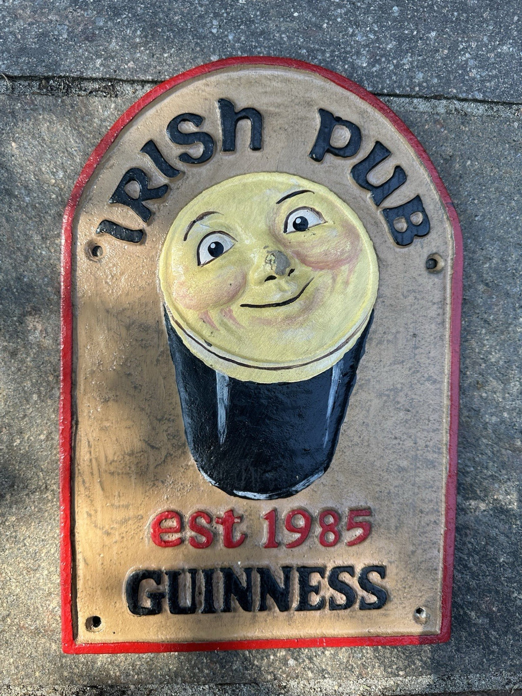 Guinness Irish Pub Cast Iron Sign 