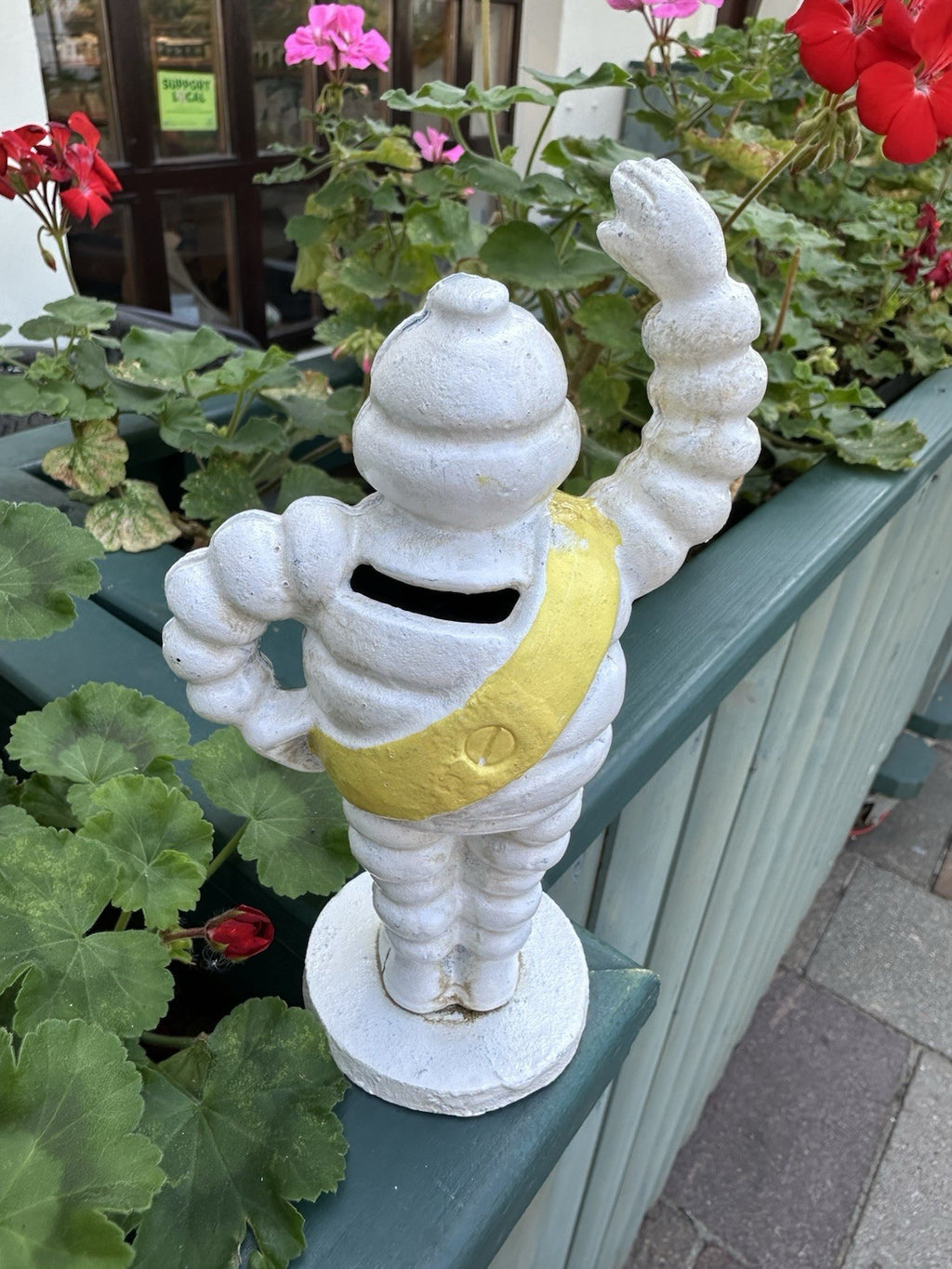 Michelin Man Cast Iron Standing Money Box 