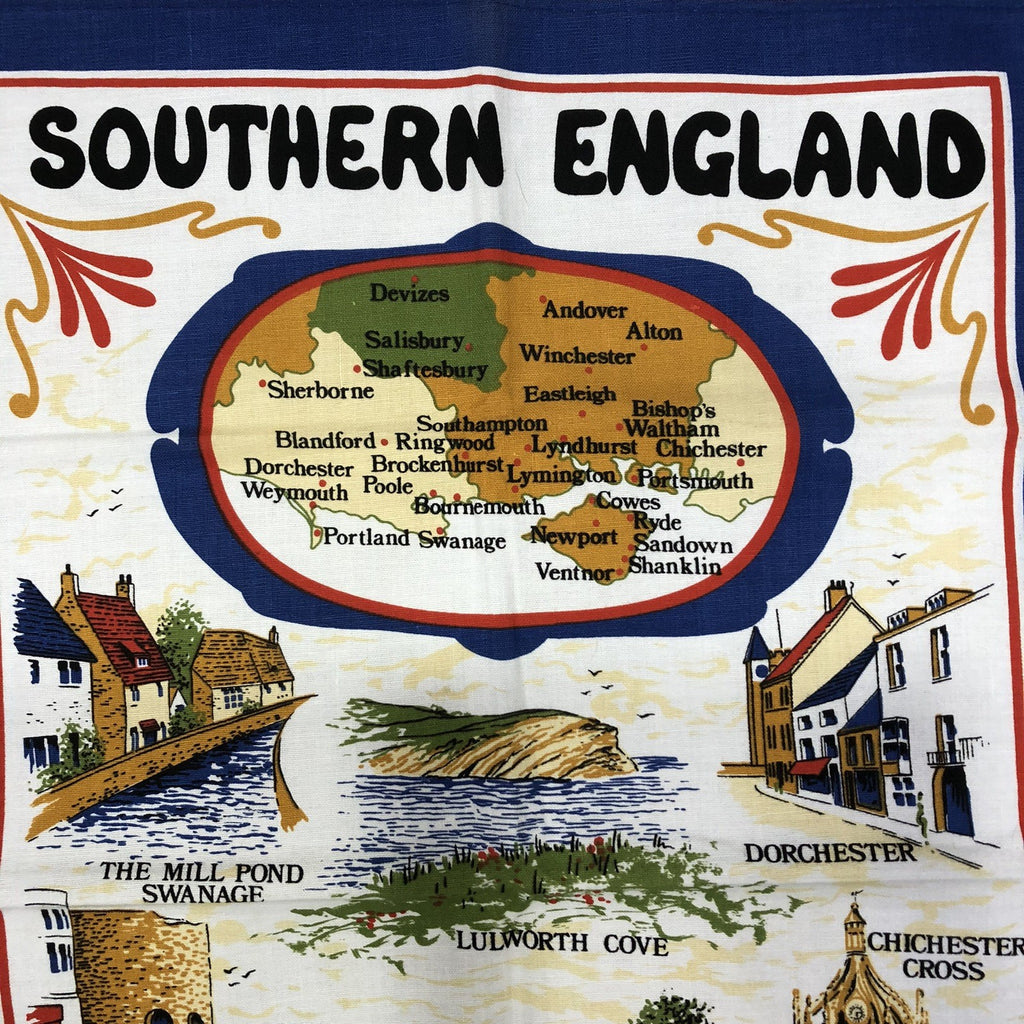 Southern England Vintage Tea Towel 