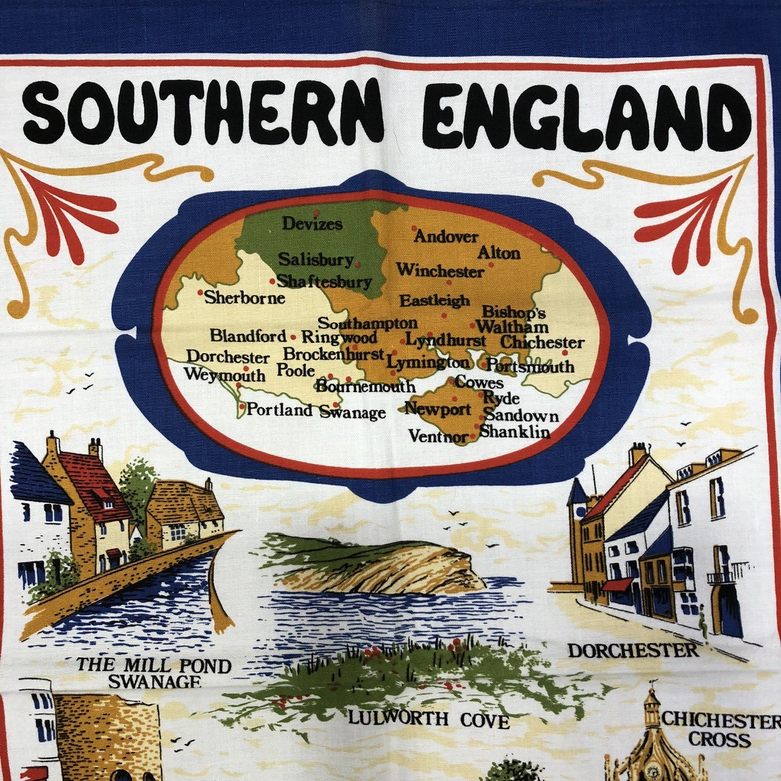 Southern England Vintage Tea Towel 