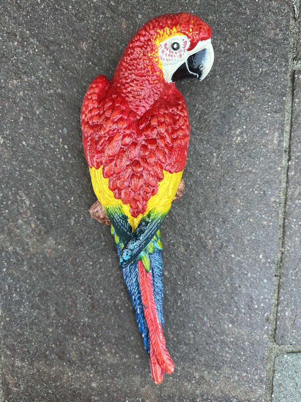 Parrot Wall Mounted Red Cast Iron Plaque 