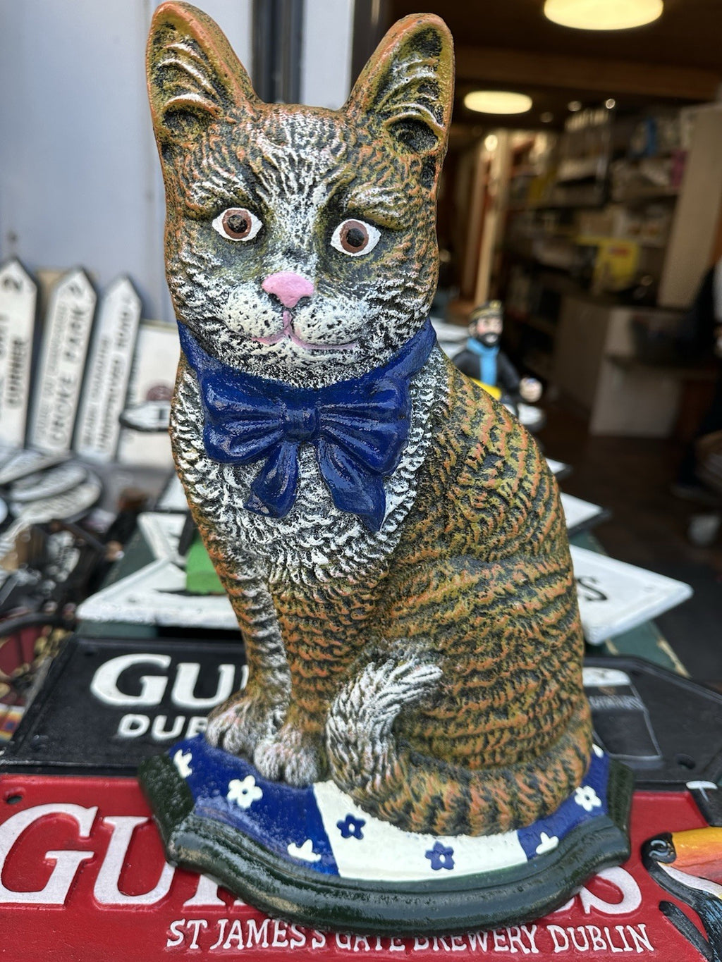 cast iron cat door stop