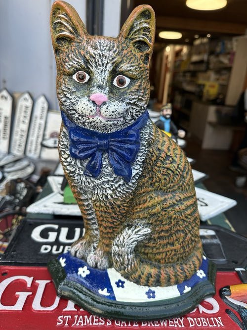 cast iron cat door stop