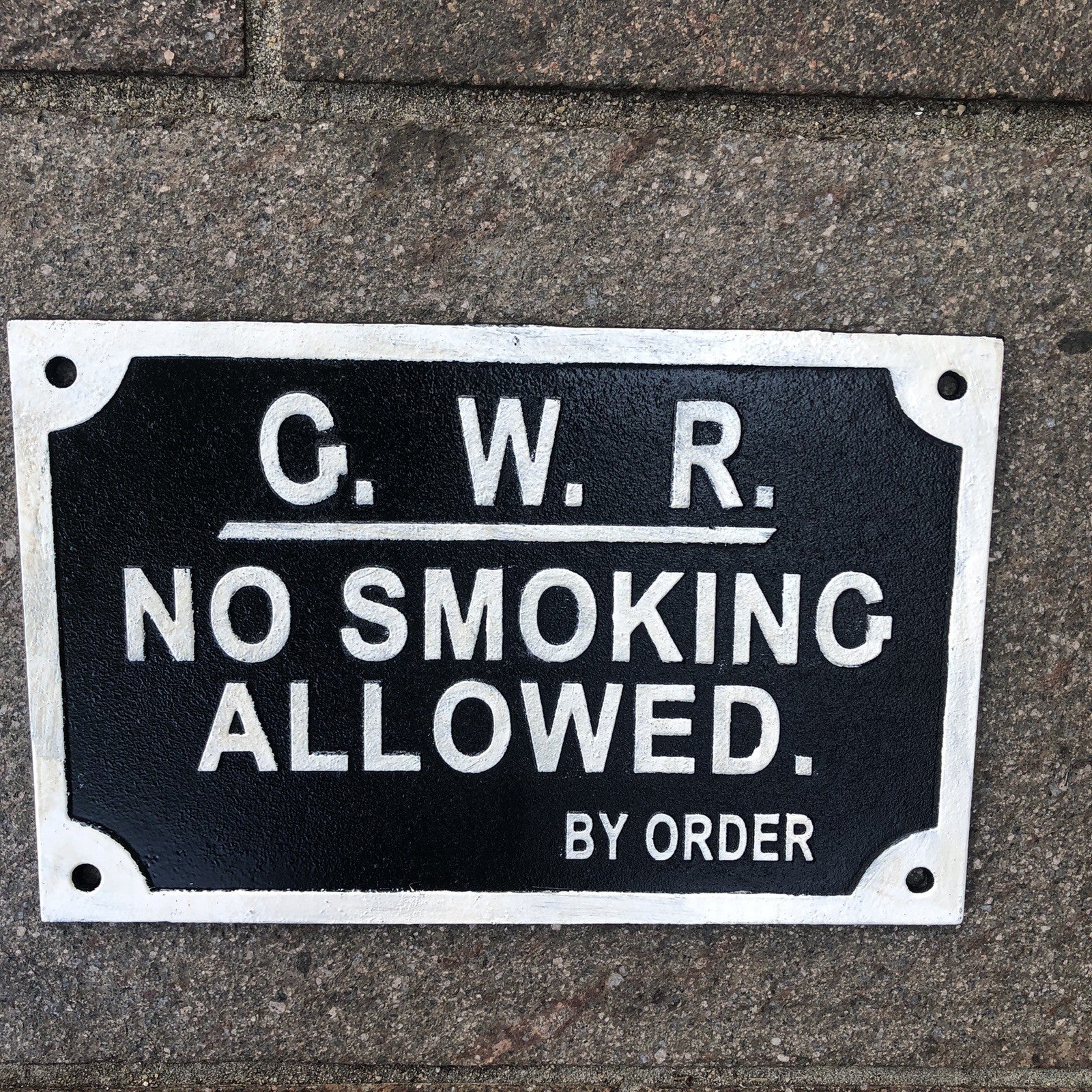 GWR No Smoking Allowed Cast Iron Sign