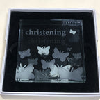 Spaceform Christening Glass Block 3 Inches Square Very Fine Scratch On Front