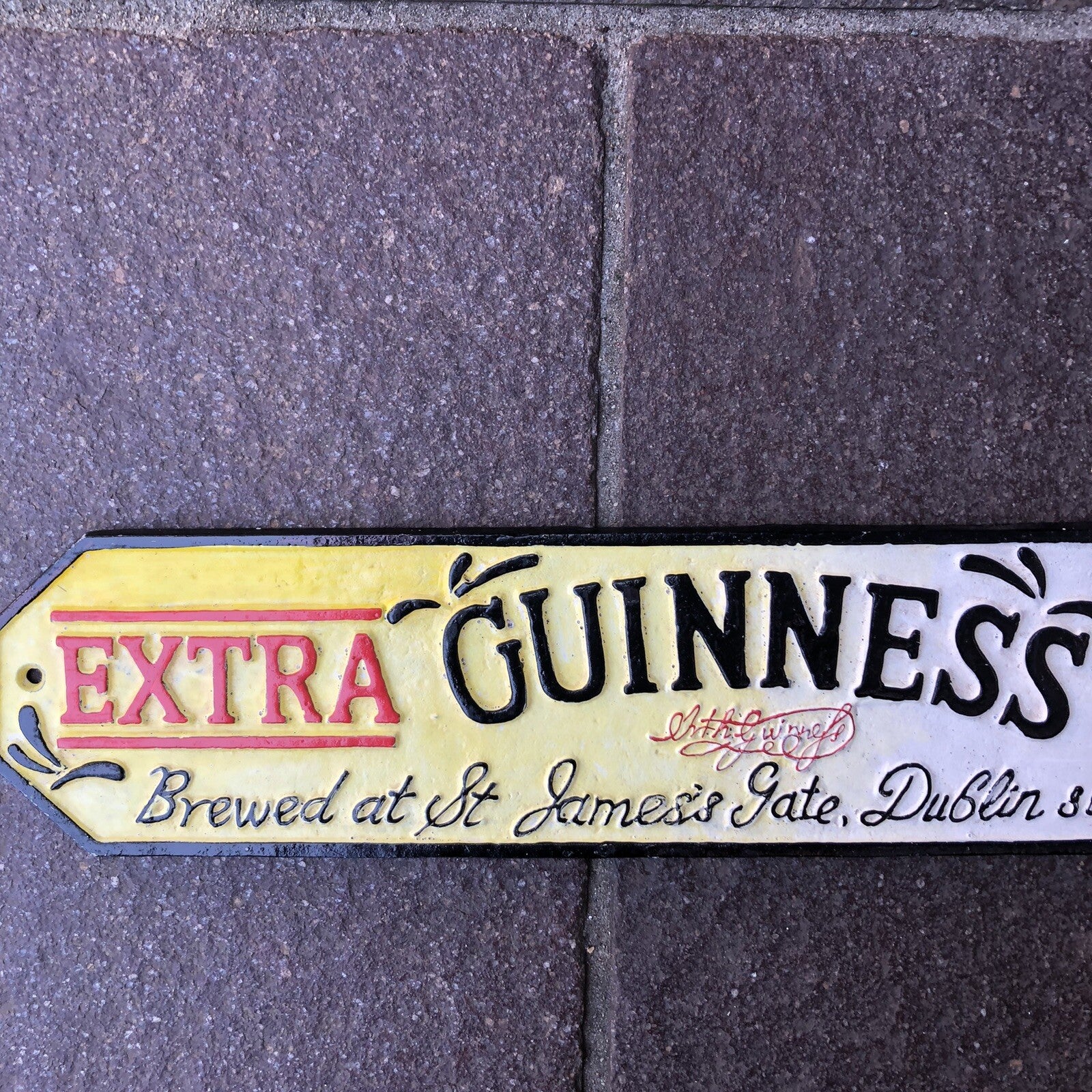 Guinness Extra Stout Cast Iron Sign