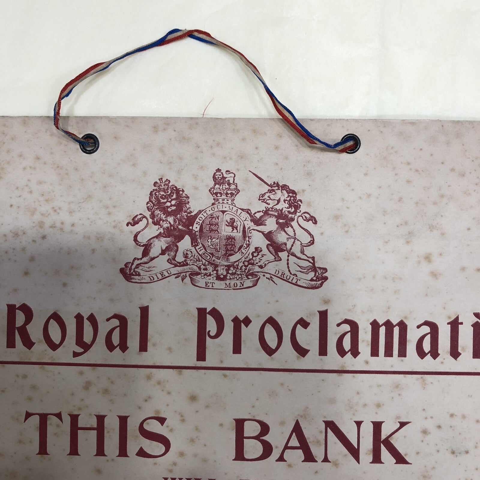 Bank Notification Antique Sign RARE!!!!