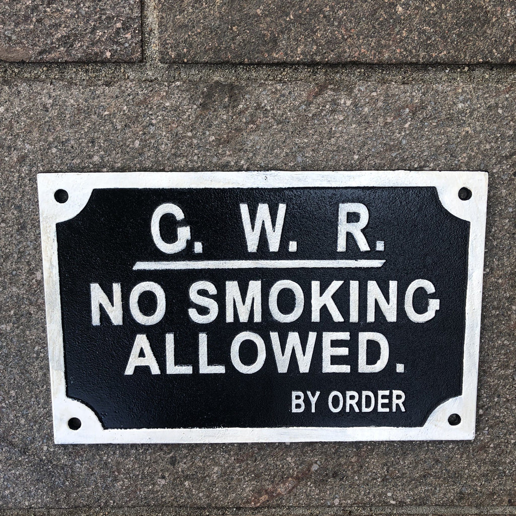 GWR No Smoking Allowed Cast Iron Sign