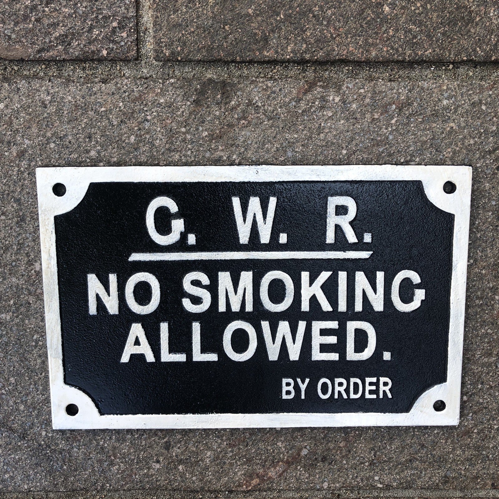 GWR No Smoking Allowed Cast Iron Sign