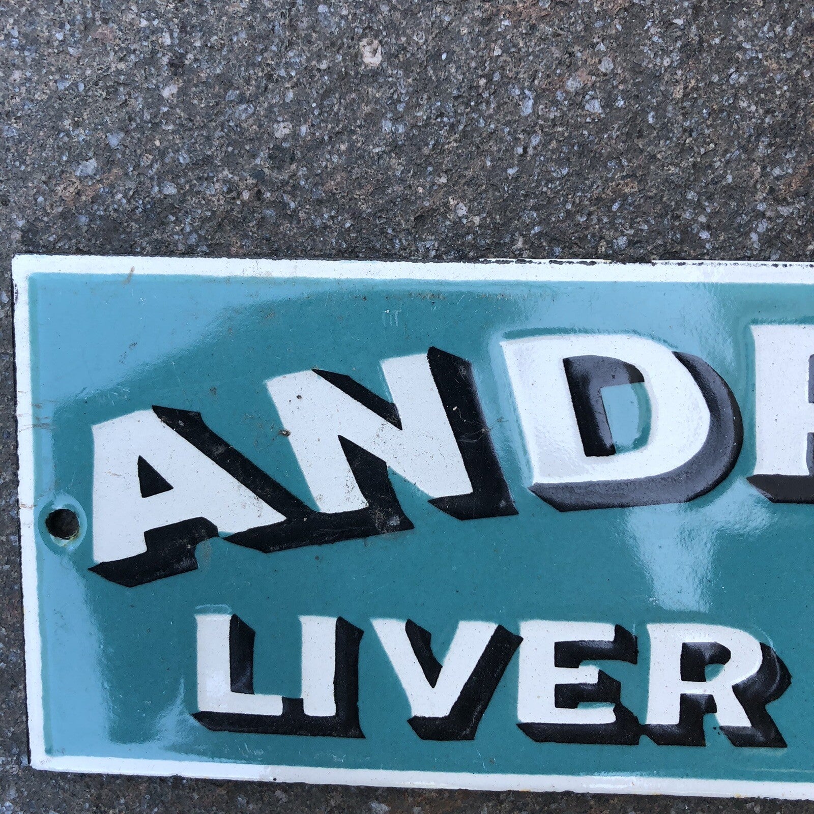 Andrews Liver Salt Enamel Sign