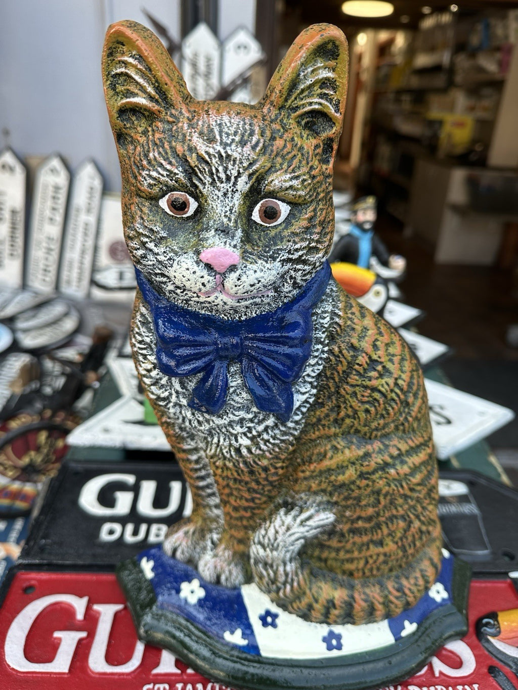 cast iron cat door stop