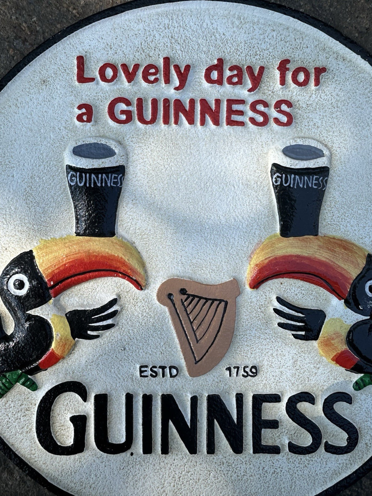 lovely Day For A Guinness Cast Iron Sign 