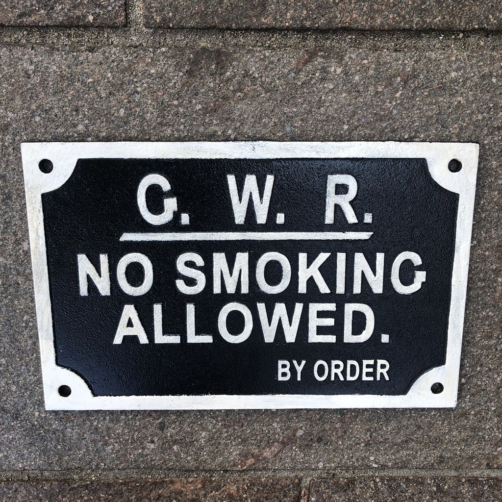 GWR No Smoking Allowed Cast Iron Sign