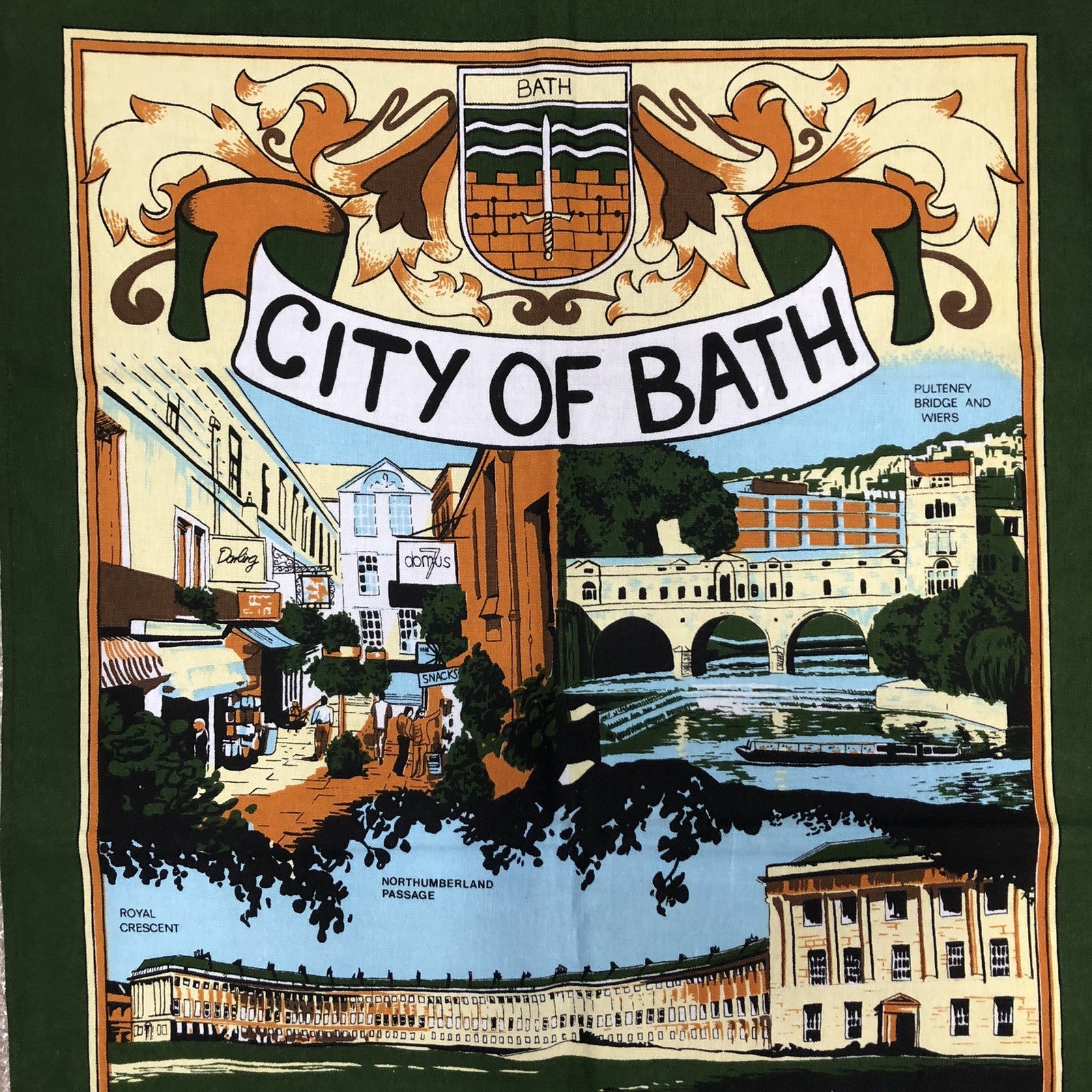City Of Bath Vintage Tea Towel
