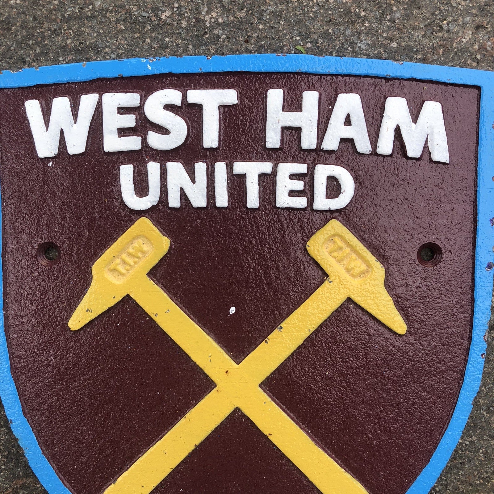 West Ham United Cast Iron Sign