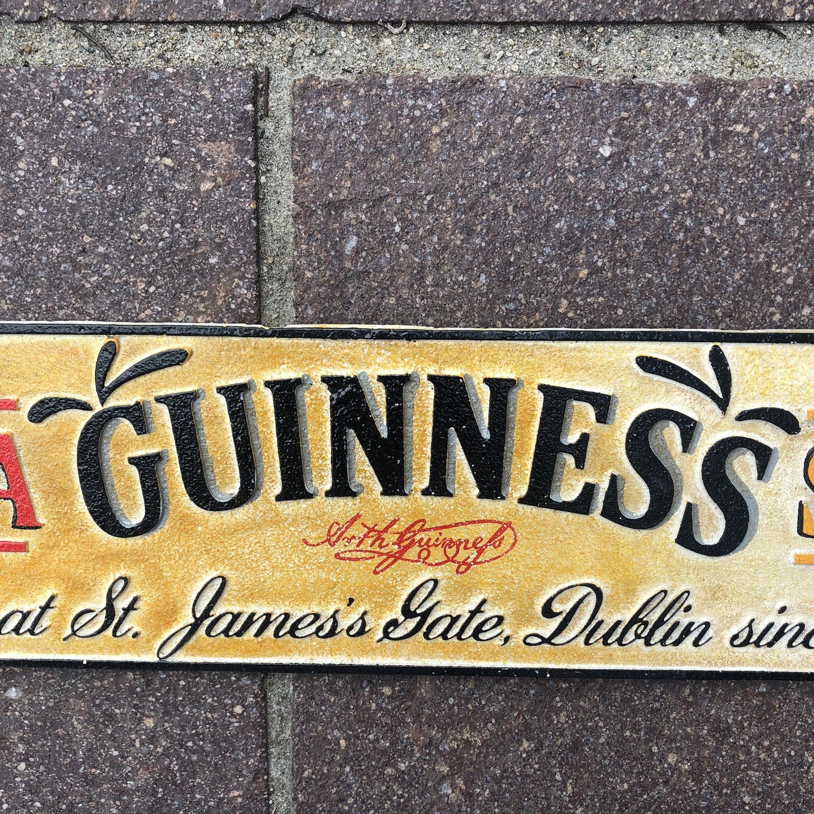 Guinness Extra Stout Cast Iron Sign 