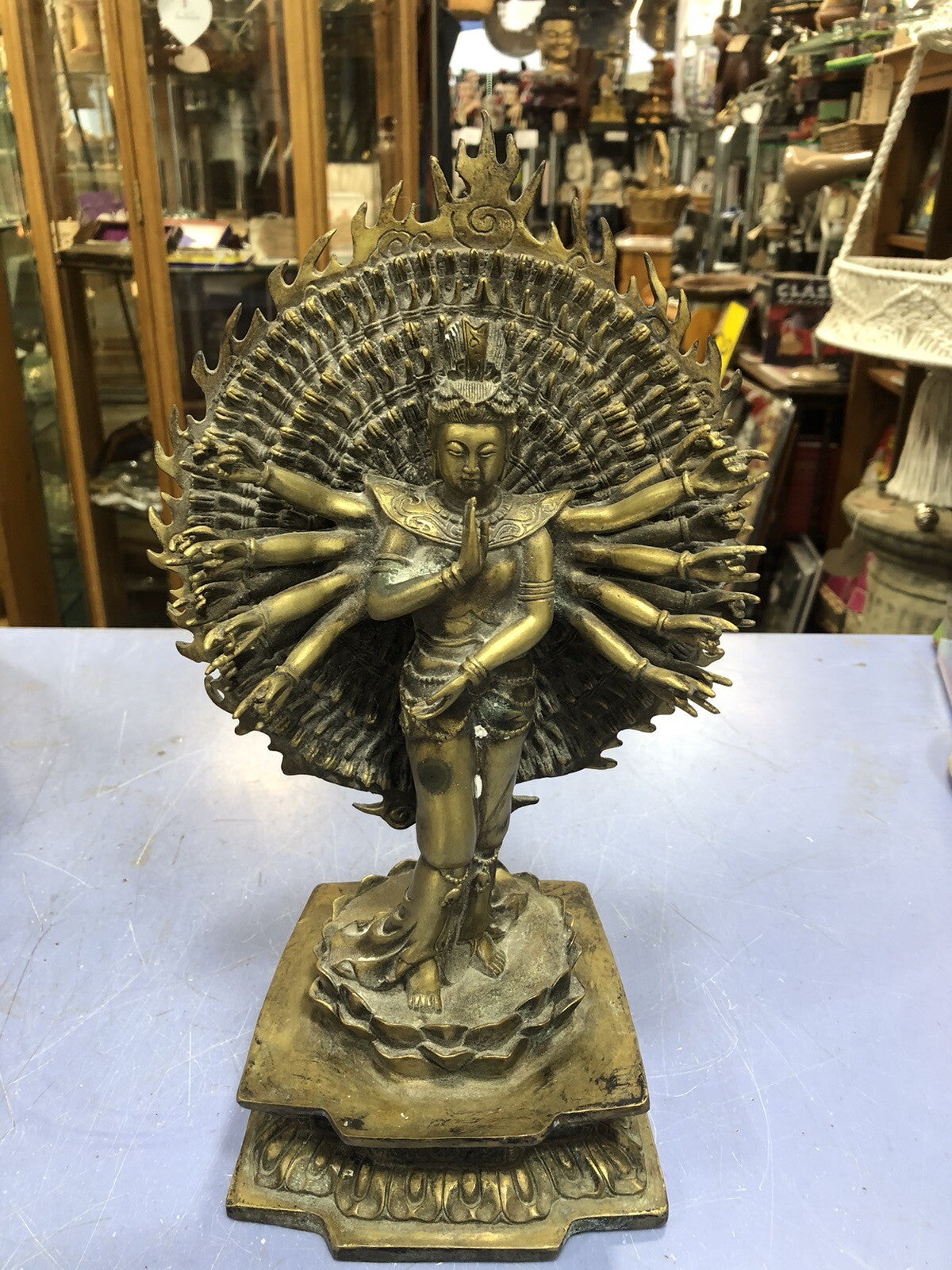 avalokiteshvara Brass Figure Stamped On Base
