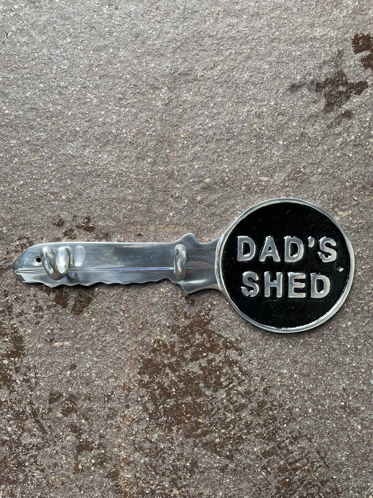 Dads Shed Polished Aluminium And Black Enamel Paint Key Rack