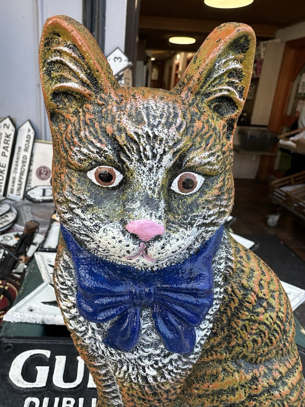 cast iron cat door stop