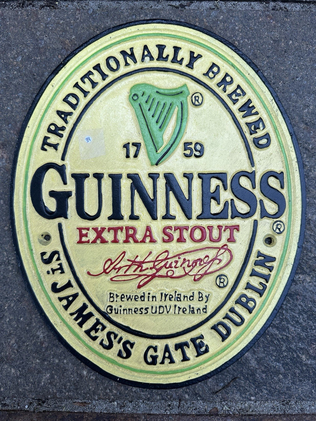 Guinness Stout Cast Iron Sign 