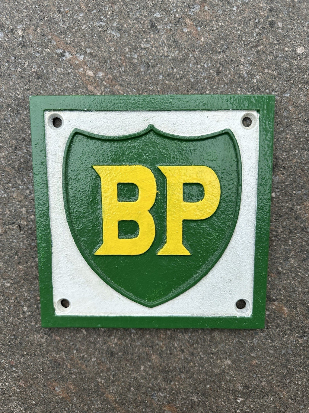 BP Cast Iron Sign