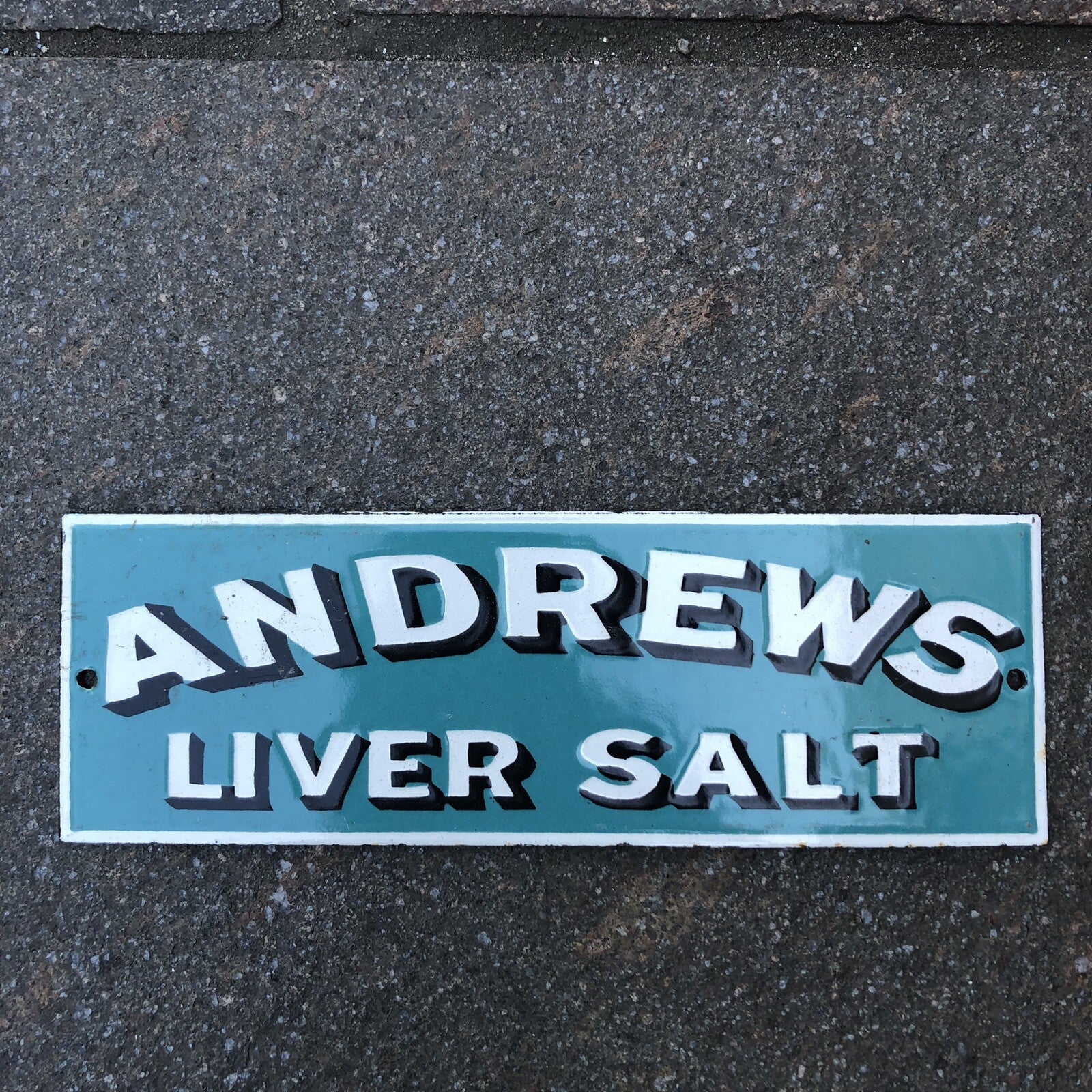 Andrews Liver Salt Enamel Sign