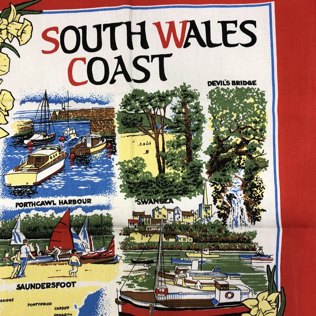 South Wales Coast Vintage Tea Towel