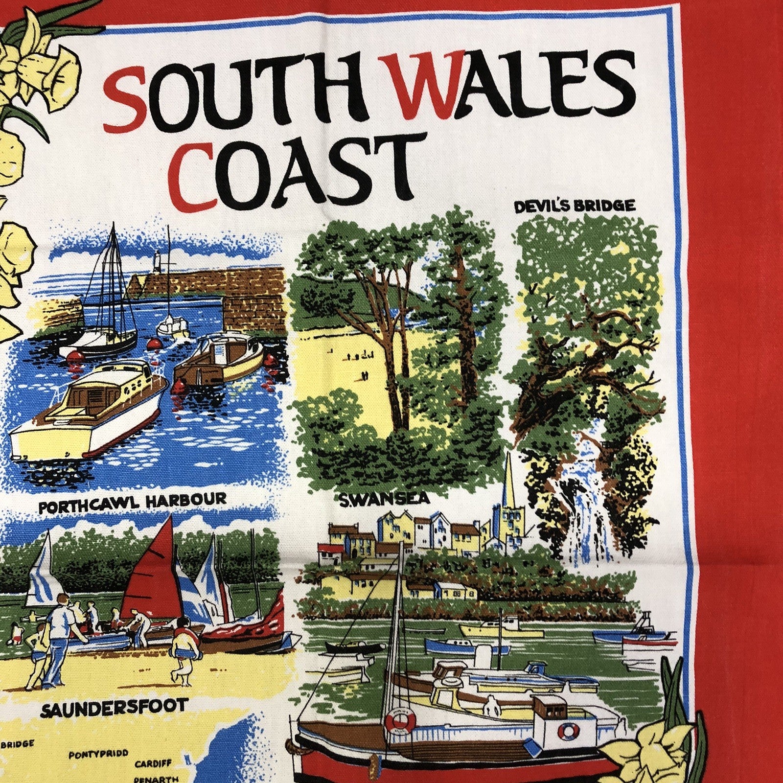 South Wales Coast Vintage Tea Towel