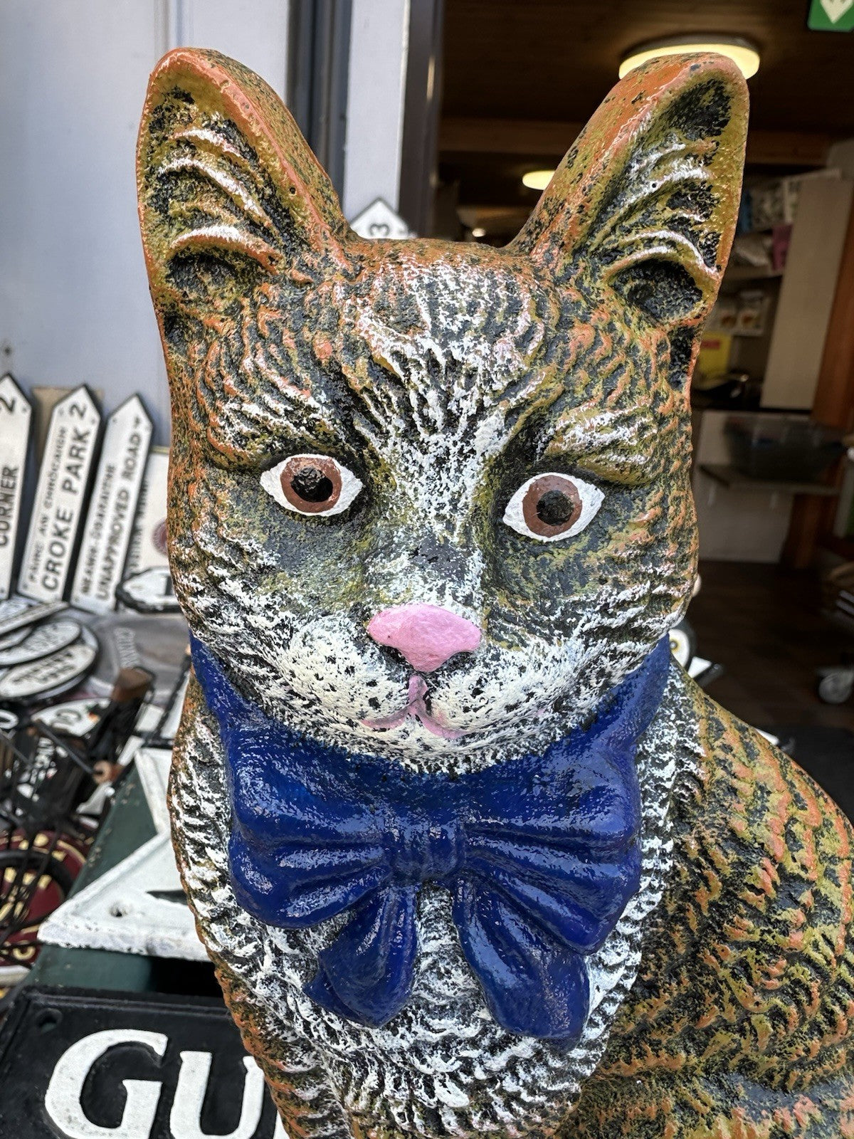 cast iron cat door stop