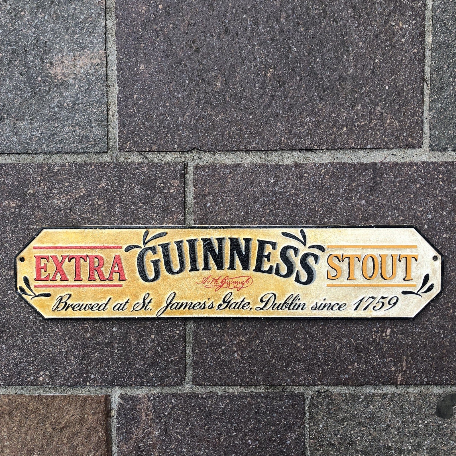 Guinness Extra Stout Cast Iron Sign 