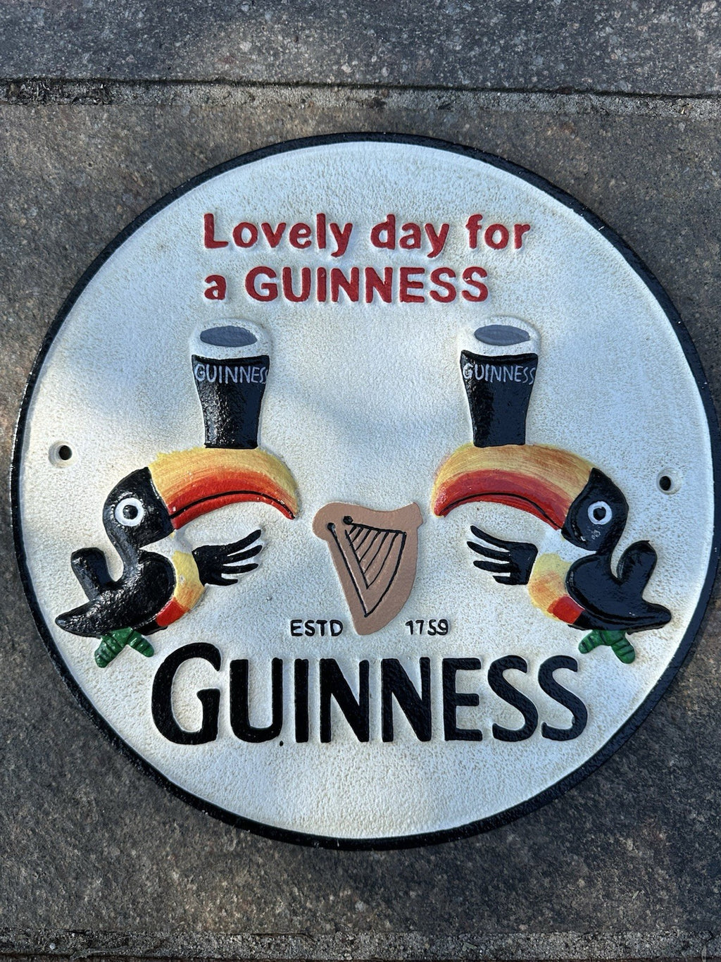 lovely Day For A Guinness Cast Iron Sign 