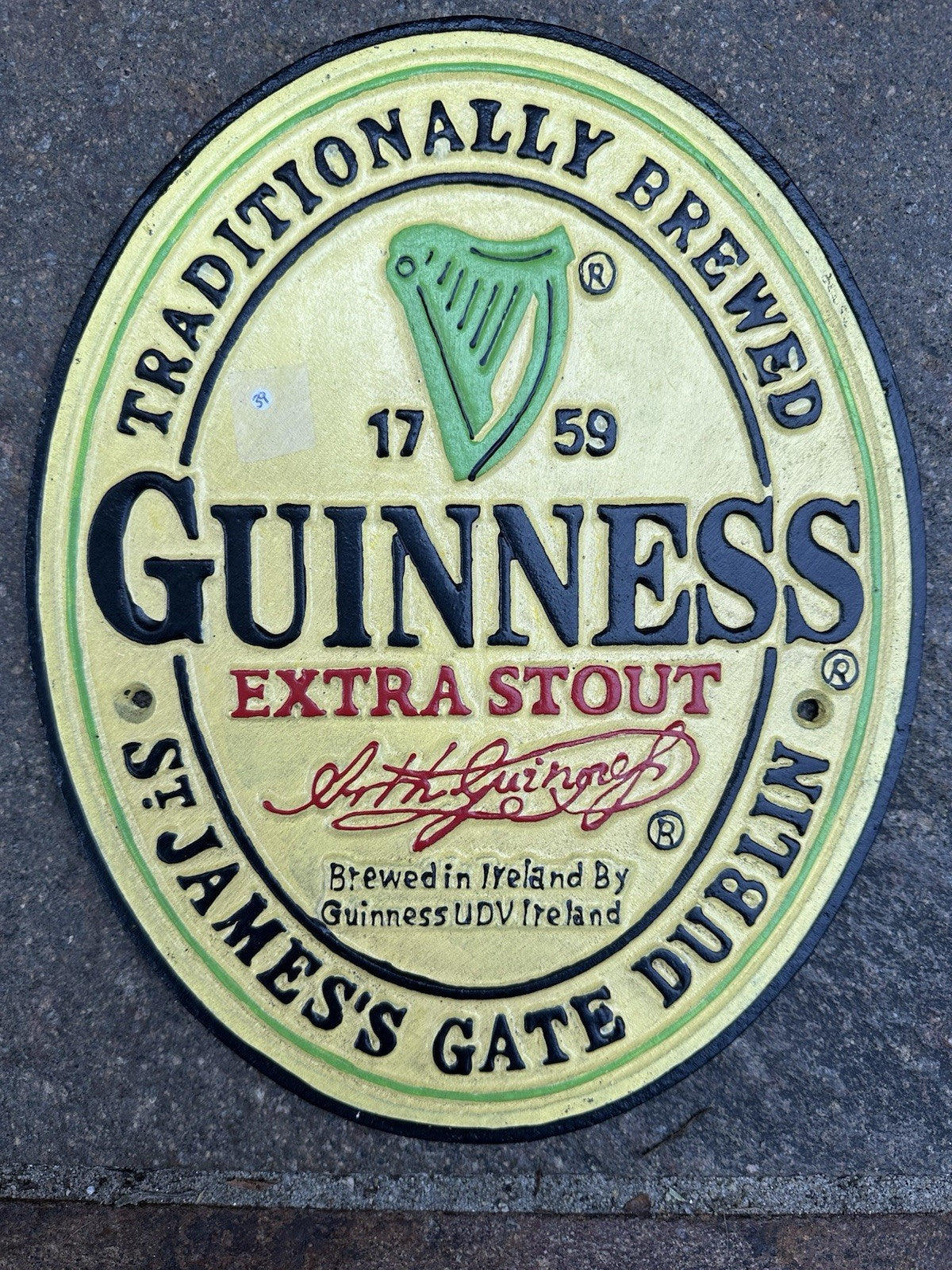 Guinness Stout Cast Iron Sign 