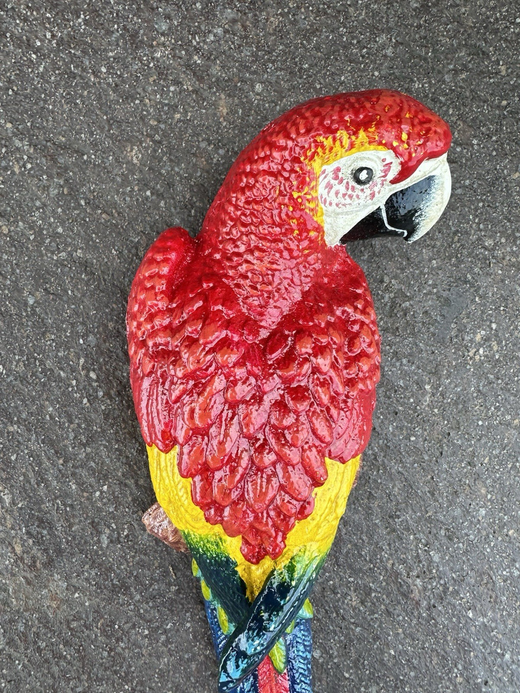 Parrot Wall Mounted Red Cast Iron Plaque 