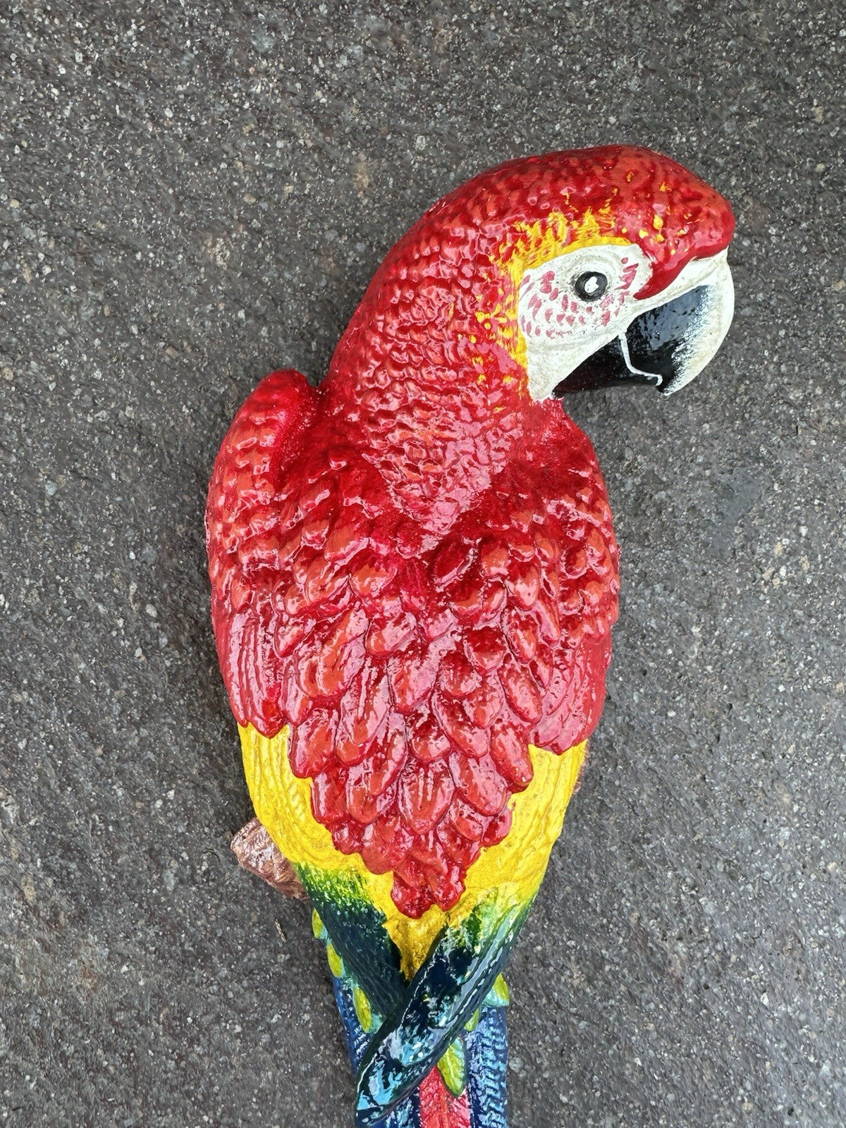 Parrot Wall Mounted Red Cast Iron Plaque 