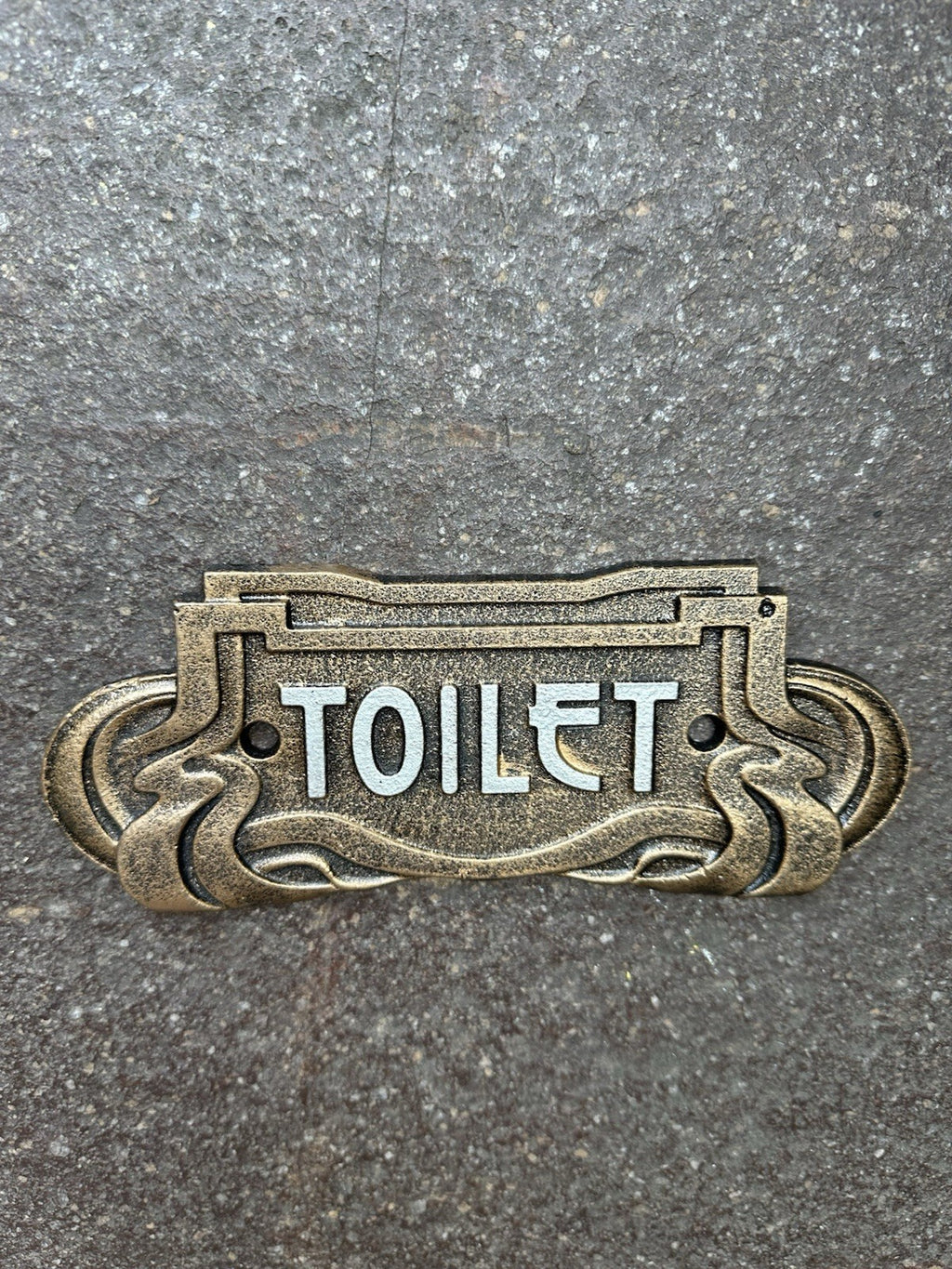 Toilet Sign Art Deco Style Cast Iron 