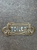 Toilet Sign Art Deco Style Cast Iron 