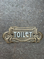 Toilet Sign Art Deco Style Cast Iron 