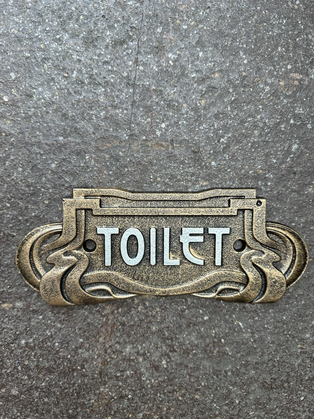 Toilet Sign Art Deco Style Cast Iron 