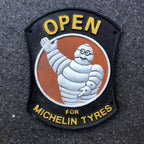 Michelin Open For Tires Cast Iron Sign